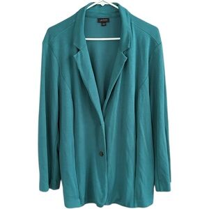 EUC J. Jill Wearever Collection Stretch Blazer Green / Teal Size 2X